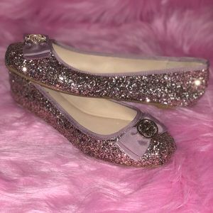 🚨SOLD🚨Kate Spade 8.5 pink glitter flats